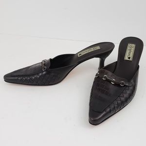 Brighton Pamela Croc Embossed Kitten Heel Pump